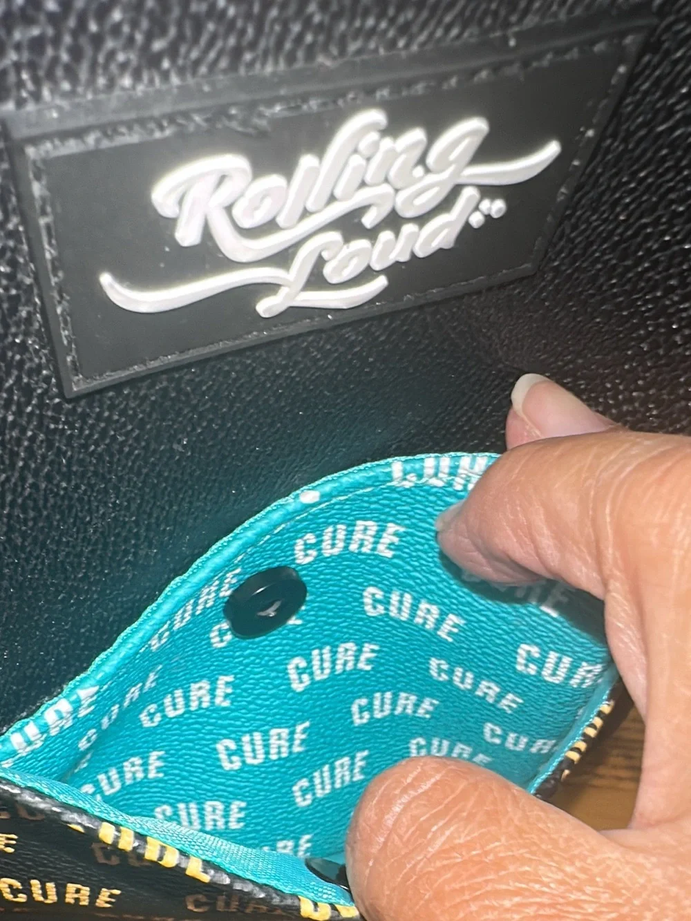 Rolling Loud X West Coast Cure Mini Messenger Side Bag - Black/teal. (Bags 19)